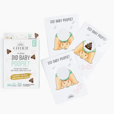 30ct Did Baby Poopie? Baby Shower Scratch Off Game Cream