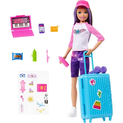 Barbie 12.7 Skipper Doll Black Hair/Brown Eyes & Accessories Travel Set