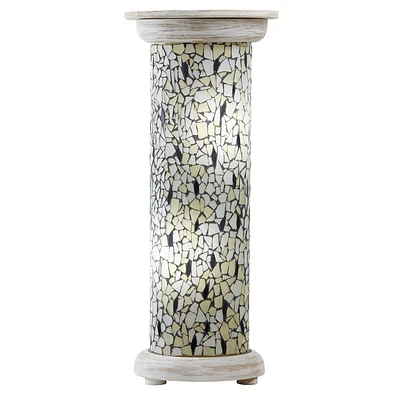 River of Goods 23 High Melissa Mosaic Glass Pedestal Floor Lamp: ETL Listed, 2 Bulb Sockets