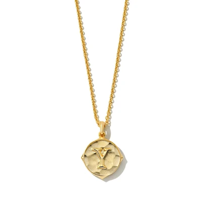 Kendra Scott Initial Y Pendant Necklace - Gold