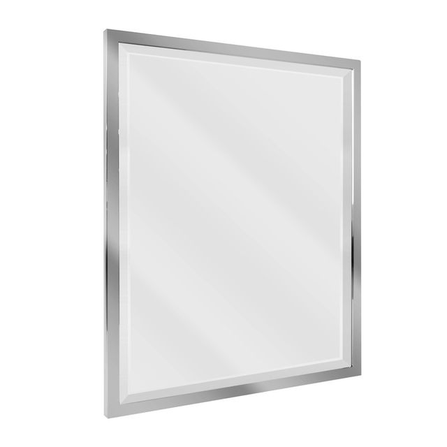 24 x 30 Classic Metal Frame Wall Mirror Chrome - Head West: Beveled, Transitional Style, No Assembly Required