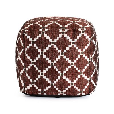 Anji Mountain Deschutes Indoor/Outdoor Pouf : Square Geometric, Fair Trade, Polypropylene Fill