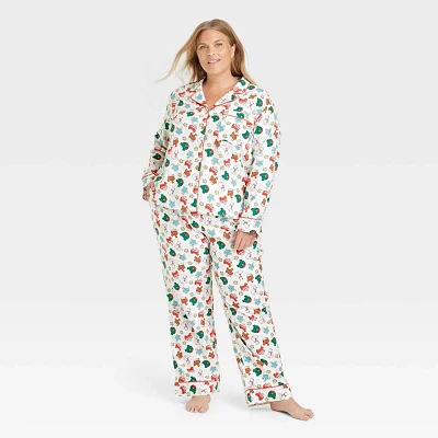 Womens Holiday Treats Print Flannel Holiday Matching Family Pajama Set