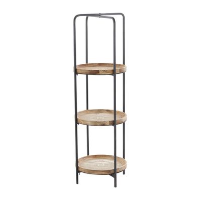 43 Traditional Wood Shelving Unit 3-Tier Brown - Olivia & May: Sturdy Display Storage