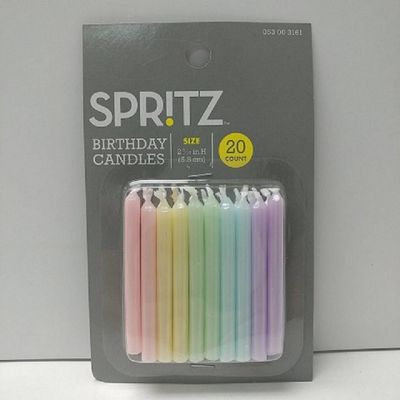 20ct Pearlized Cake Candles - Spritz