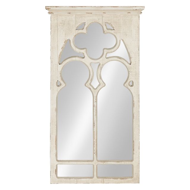 Kate and Laurel All Things Decor 16 x 32 Mirabela Arch Framed Wall Mirror White