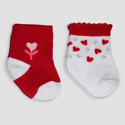 Carters Just One You Baby Girls 2pk Valentines Day Socks