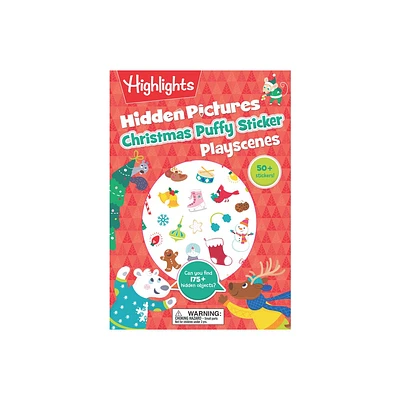 Christmas Hidden Pictures Puffy Sticker Playscenes - (Highlights Puffy Sticker Playscenes) (Paperback)