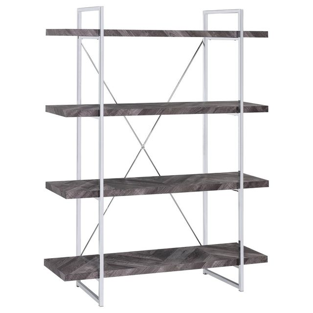 62.5 Grimma 4 Shelf Bookcase Rustic Gray - Coaster