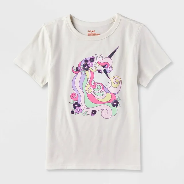 Girls' Short Sleeve Rash Guard Swimsuit Top - Cat & Jack™ Lavender L Plus