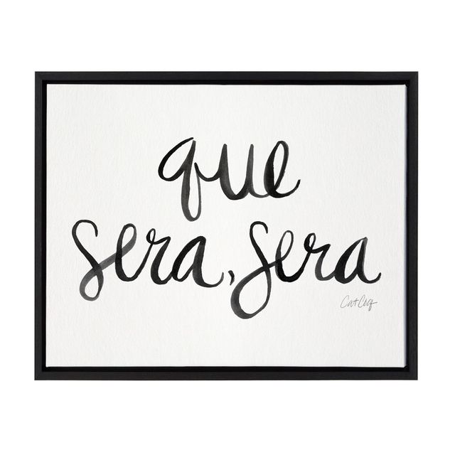 18 x 24 Sylvie Que Sera Sera Framed Canvas by Cat Coquillette Black - Kate and Laurel