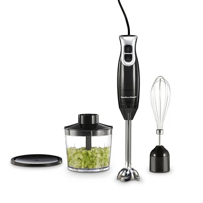 Hamilton Beach Immersion Blender with Blending Wand Whisk and Chopper Attachment 59745