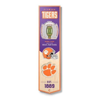 8 X 32 NCAA Clemson Tigers 3D StadiumView Banner