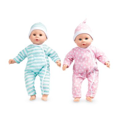 Melissa & Doug Mine to Love Twins Luke & Lucy 15 Boy and Girl Baby Dolls with Rompers, Caps, Pacifiers