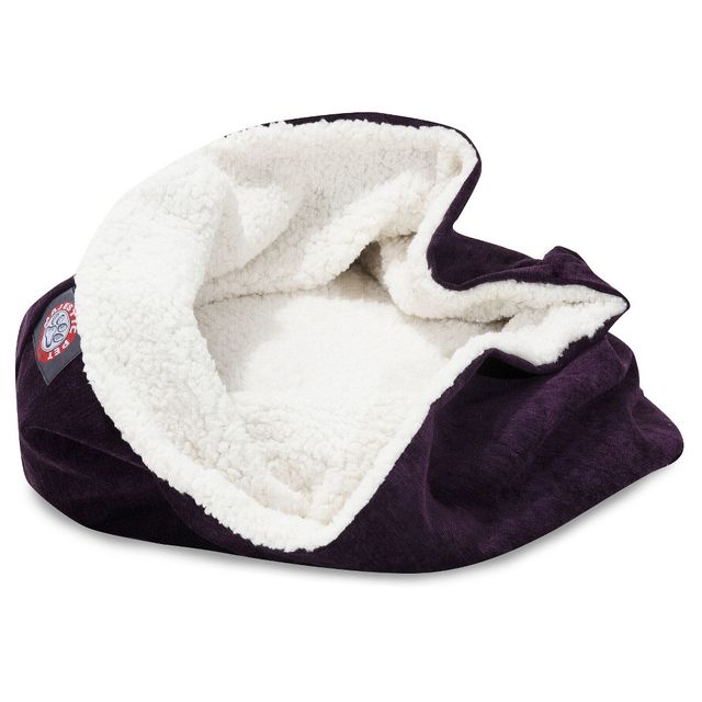 Majestic Pet Villa Burrow Cat Bed - Aubergine - 17in