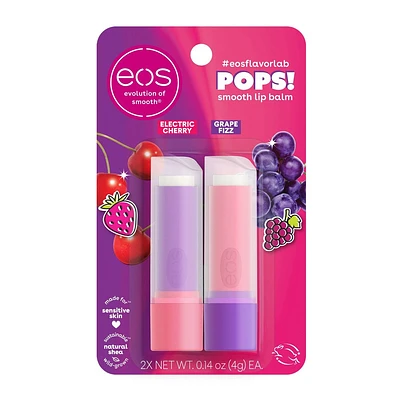 eos Limited Edition Lip Balm - Electric Cherry & Grape Fizz - 0.14oz/2pk