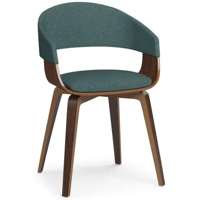 WyndenHall Calinda Bentwood Dining Chair Light Turquoise Blue: Upholstered Linen, Beechwood Frame