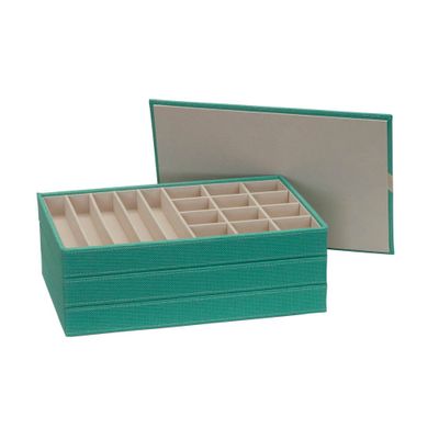 Houehold Eential 3pc Stacking Jewelry Tray Seafoam: Jewelry Organizer & Storage, Polyeter, Adult Ue