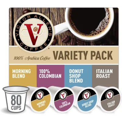 Victor Allens Coffee Favorites Variety Pack Single Serve Coffee Pods Medium Roast Coffee