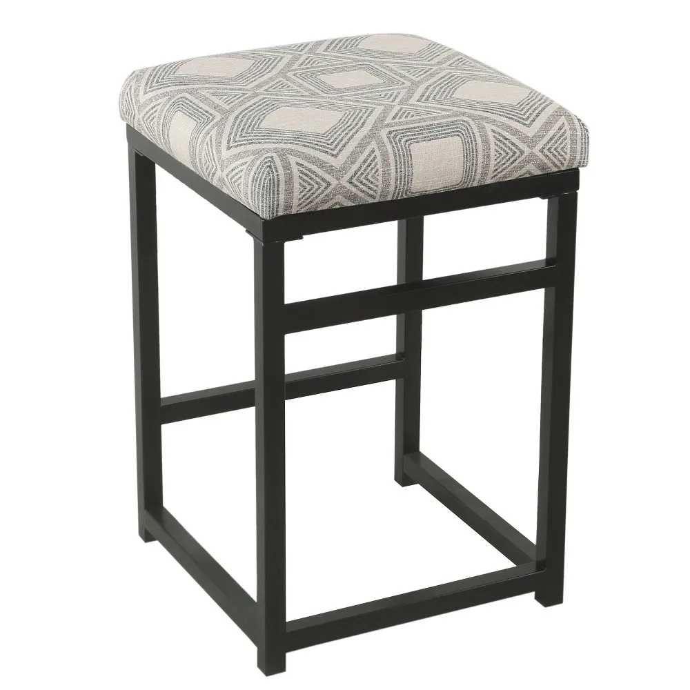 24 Open Back Metal Counter Height Barstool - HomePop: Upholstered