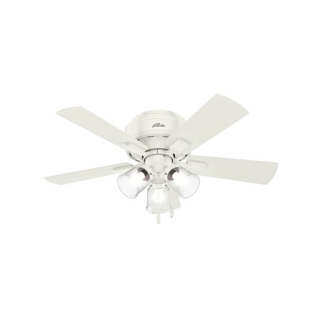 Hunter Fan 42 Crestfield Low Profile Ceiling Fan (Includes LED Light Bulb)  : 5-Blade, 3-Speed, Reversible Motor, ETL Listed