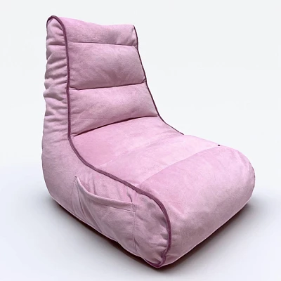 PM&J Home Velvet Gaming Bean Bag Chair Pink: Solid Pattern, Indoor Use, Handle, 9+ Years, No Assembly, 1 Seat Capacity