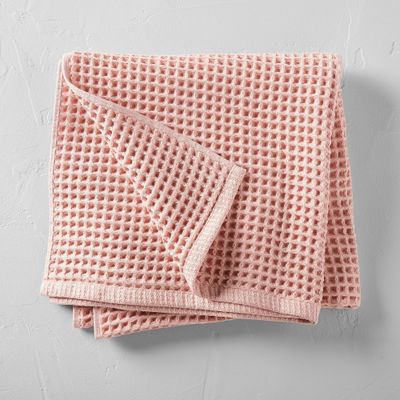 Waffle Bath Towel Pink - Casaluna: 100% Cotton, Pre Washed, Lightweight, OEKO-TEX Certified