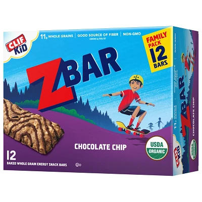 CLIF Kid ZBAR Organic Chocolate Chip Energy Bars- 12ct