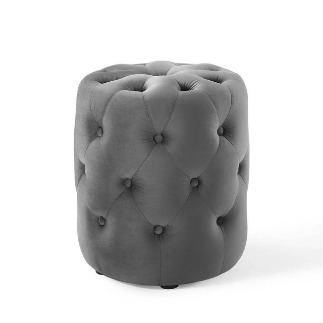 Amour Tufted Button Round Performance Velvet Ottoman - Modway: Bench