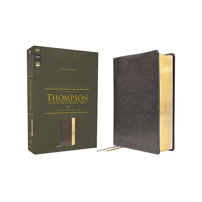 Esv, Thompson Chain-Reference Bible, Leathersoft, Gray, Red Letter - by Zondervan (Leather Bound)