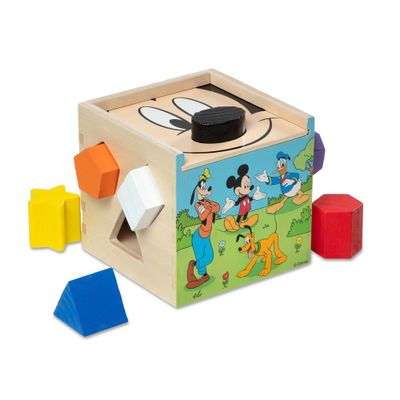 Melissa & Doug Mickey Mouse & Friends Wooden Shape Sorting Cube