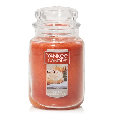 Yankee Candle Glass Pumpkin Cinnamon Swirl Original Jar Candle 22oz