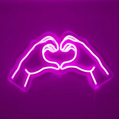 Whatever! Company Heart Hands Neon Sign Novelty Wall Light