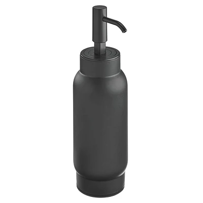 iDESIGN Austin Soap Pump Matte Black: Steel Hand & Dish Lotion Dispenser for Bathroom, Gel Compatible, Hand Wash Care