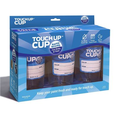 Touch Up Cup 3pk Paint Containers: Plastic Paint Saver, 90-Day Warranty, 6 Height, 9 Width, 3 Depth