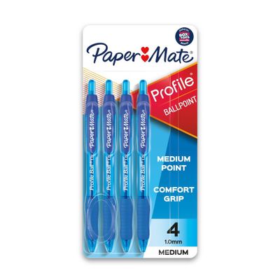Paper Mate Profile 4pk Ballpoint Pens 1.0mm Medium Tip Blue