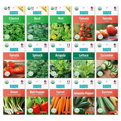 Back to the Roots 15pk Organic Garden Essentials Seeds Variety