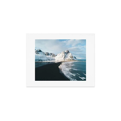 Deny Designs 11x14 Michael Schauer Iceland Mountain Beach Art Print: Matte Finish, Cardstock Paper