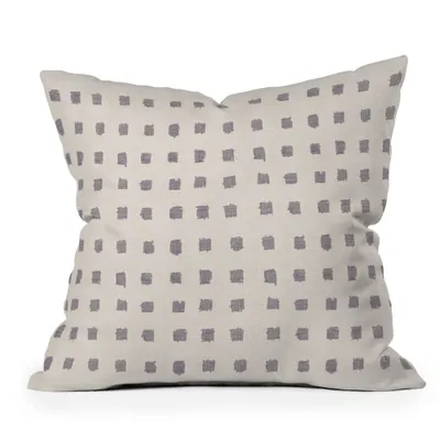 16x16 Holli Zollinger Earthen Dot Square Throw Pillow White - Deny Designs: Removable Cover, Indoor Use