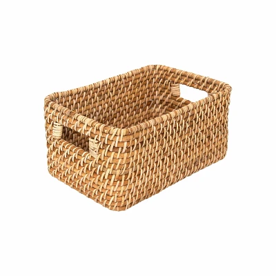 WeThinkStorage Hand-Woven Rattan Storage Basket 1pc