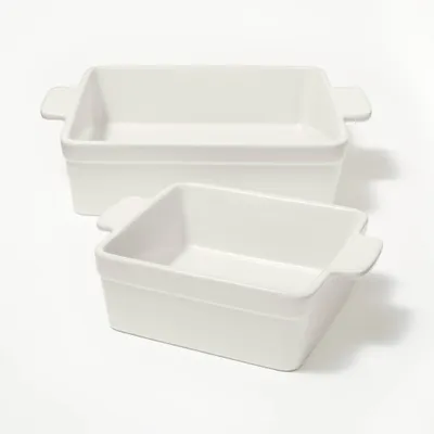 2pc Stoneware Square Baking Dish Set