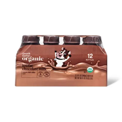 Organic Lowfat Chocolate Milk - 8 fl oz/12ct - Good & Gather