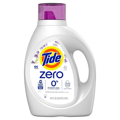 Tide Zero Soft Liquid Laundry Detergent - Lavender Scent - 84 fl oz