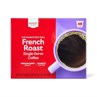 French Roast Single Serve Dark Roast Coffee - 92ct - Market Pantry