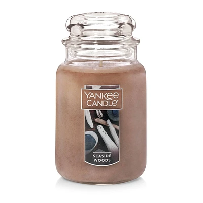 22oz Classic Seaside Woods - Yankee Candle: Premium Paraffin, Glass Jar, 150hr Burn Time