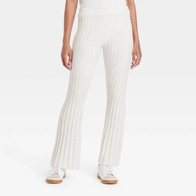 Women High-Rie Ribbed Flare Pull-On Pant