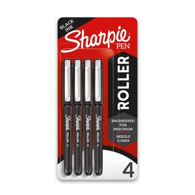 Sharpie Roller 4pk Rollerball Gel Pens 0.7mm Black Ink