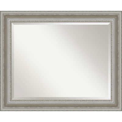 34 x 28 Parlor Framed Wall Mirror Silver - Amanti Art: Modern Rectangle, Beveled Glass, No Assembly Required