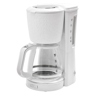 Starbeck 10c Drip Coffee Maker Bright White and Chrome: Haden Coffee Machine, 10 Cup Capacity, BPA-Free, Electric