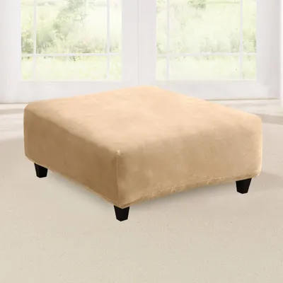 Stretch Pique Large Ottoman Slipcover - Sure : Elastic